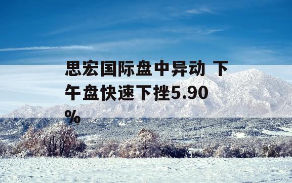 思宏国际盘中异动 下午盘快速下挫5.90%