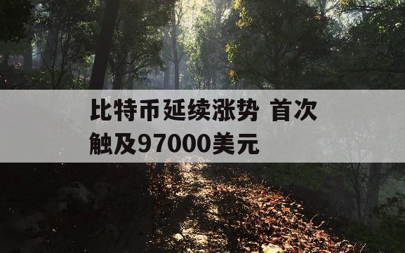 比特币延续涨势 首次触及97000美元